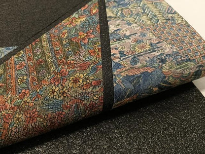 平和屋着物●太鼓柄袋帯　切嵌　更紗鳳凰文　黒地　やまと誂製　正絹　逸品　CABK4759vp