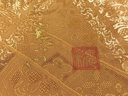 平和屋着物●伝統工芸士　京友禅染色作家　田家鬼彩　全通柄袋帯　幾何学花文　正絹　逸品　CABK4760vp