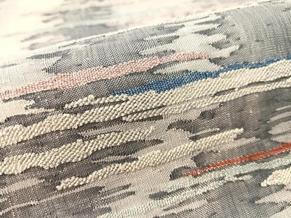 平和屋着物●手織綴れ　山鹿清華　太鼓柄袋帯　新田　銀糸　正絹　逸品　CABK4764vp
