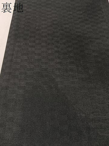 平和屋着物●六通柄袋帯　間道　黒地　正絹　逸品　CABK4767vp