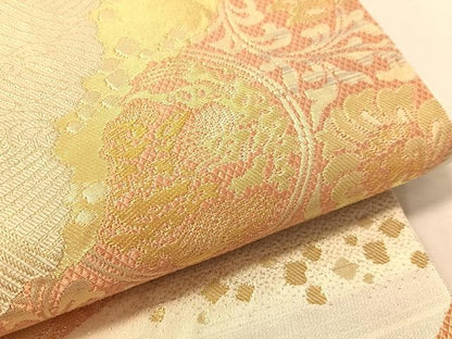 平和屋着物●西陣の名門　本家加納　六通柄袋帯　道長花鳥丸文　金糸　正絹　逸品　CABK4769vp