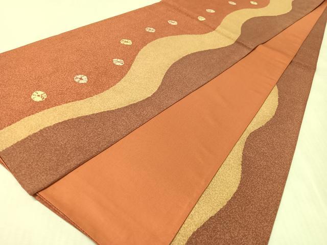 平和屋着物●六通柄袋帯　本場縞大島紬地　絞り　よろけ縞　正絹　逸品　CABK4774vp