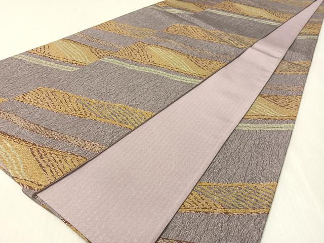 平和屋着物●全通柄袋帯　本場縞大島紬地　斜線文　正絹　逸品　CABK4775vp