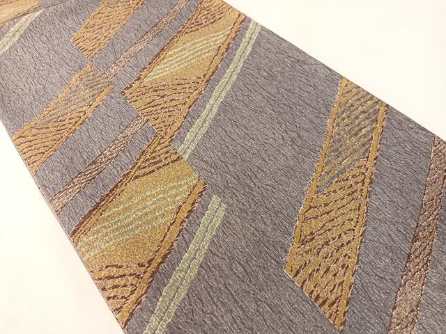 平和屋着物●全通柄袋帯　本場縞大島紬地　斜線文　正絹　逸品　CABK4775vp