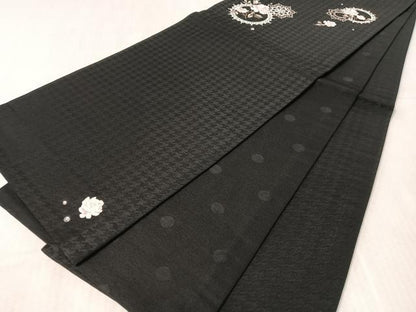 平和屋着物●太鼓柄　京袋帯　刺繍　ラインストーン　バラ　黒地　CABK4779vp