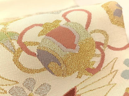 平和屋着物●爪掻き本綴れ　八寸名古屋帯　松竹梅鳳凰文　金銀糸　正絹　逸品　CABK4782vp
