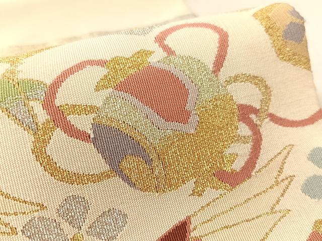 平和屋着物●爪掻き本綴れ　八寸名古屋帯　松竹梅鳳凰文　金銀糸　正絹　逸品　CABK4782vp