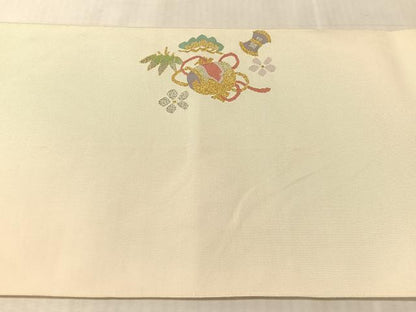 平和屋着物●爪掻き本綴れ　八寸名古屋帯　松竹梅鳳凰文　金銀糸　正絹　逸品　CABK4782vp