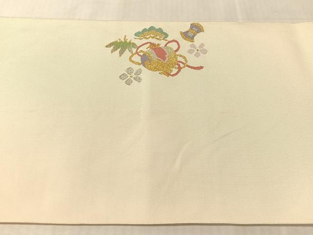 平和屋着物●爪掻き本綴れ　八寸名古屋帯　松竹梅鳳凰文　金銀糸　正絹　逸品　CABK4782vp