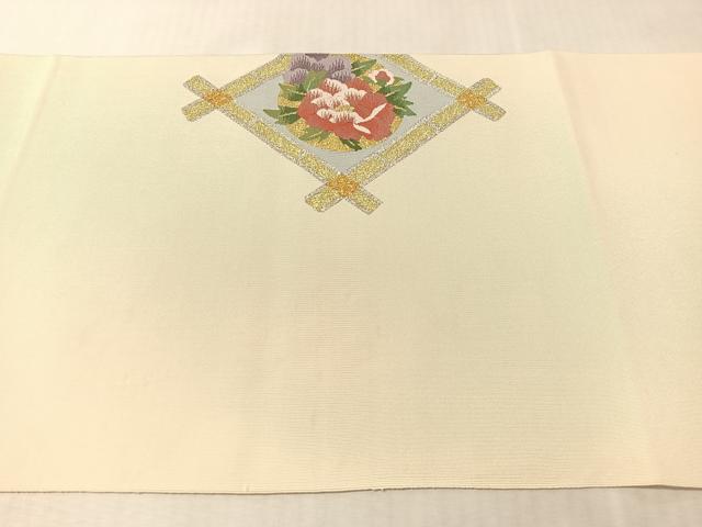 平和屋着物●爪掻き本綴れ　八寸名古屋帯　天井花丸文　金銀糸　正絹　逸品　未使用　CABK4784vp
