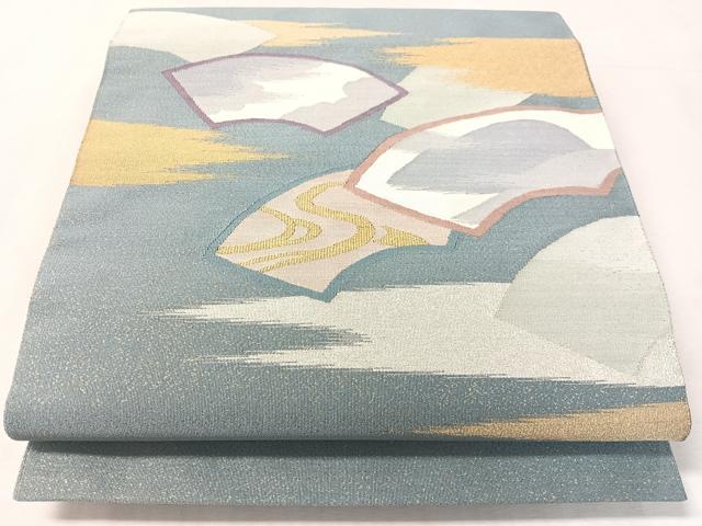 平和屋着物●爪掻き本綴れ　八寸名古屋帯　地紙霞文　金銀糸　正絹　逸品　未使用　CABK4791vp