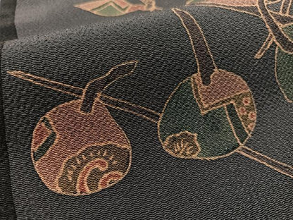 平和屋着物●九寸名古屋帯　作家物　成り物　鬼しぼ縮緬　正絹　逸品　CABK4798vp