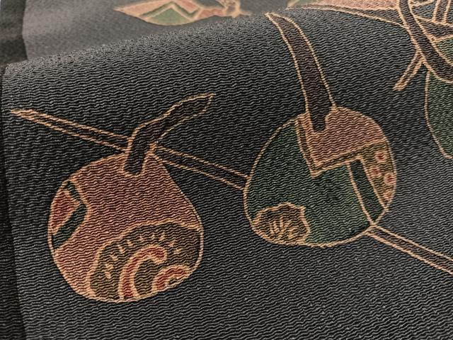 平和屋着物●九寸名古屋帯　作家物　成り物　鬼しぼ縮緬　正絹　逸品　CABK4798vp