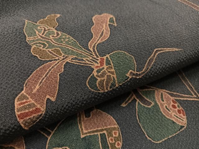平和屋着物●九寸名古屋帯　作家物　成り物　鬼しぼ縮緬　正絹　逸品　CABK4798vp
