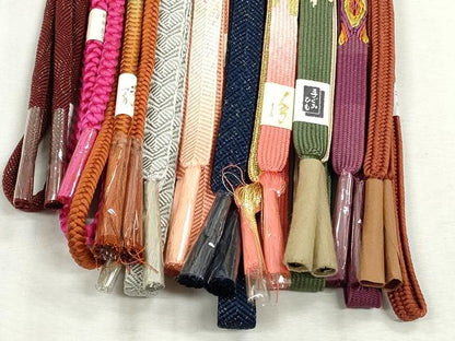 平和屋着物●和装小物　帯締め10本セット　高麗組　笹浪組　唐組　御岳組　奈良組　草木染　金糸　逸品　未使用　CABK4801qe