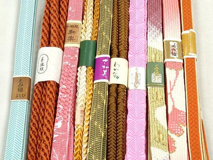 平和屋着物●和装小物　帯締め10本セット　高麗組　唐組　鴨川組　笹浪組　長尺　金糸　逸品　未使用　CABK4802qe