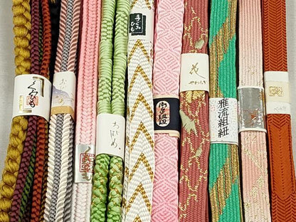 平和屋着物●和装小物　帯締め10本セット　高麗組　唐組　鴨川組　礼装用　金糸　逸品　未使用　CABK4803qe