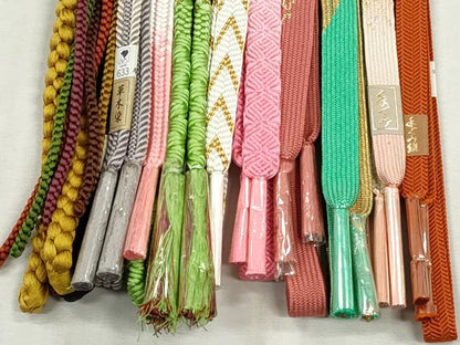 平和屋着物●和装小物　帯締め10本セット　高麗組　唐組　鴨川組　礼装用　金糸　逸品　未使用　CABK4803qe