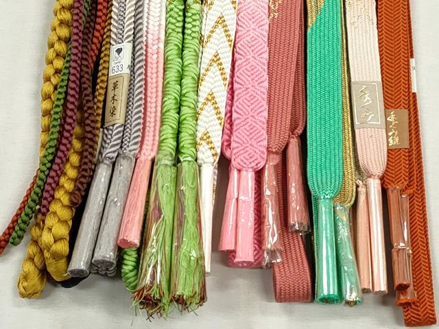 平和屋着物●和装小物　帯締め10本セット　高麗組　唐組　鴨川組　礼装用　金糸　逸品　未使用　CABK4803qe