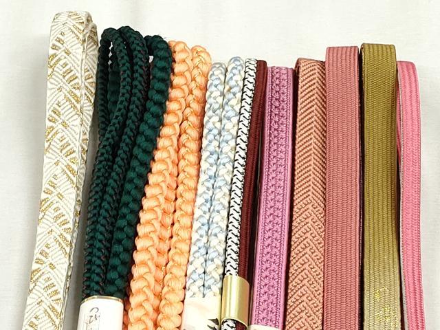 平和屋着物●和装小物　帯締め10本セット　高麗組　笹浪組　唐組　礼装用　金糸　逸品　未使用　CABK4804qe