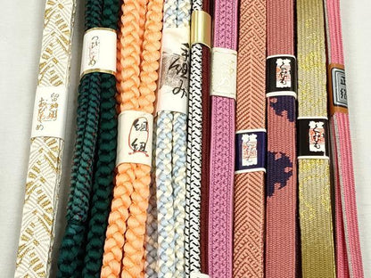 平和屋着物●和装小物　帯締め10本セット　高麗組　笹浪組　唐組　礼装用　金糸　逸品　未使用　CABK4804qe