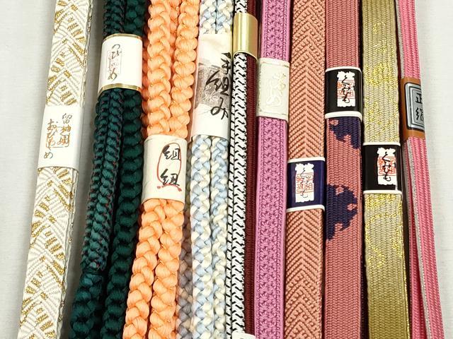 平和屋着物●和装小物　帯締め10本セット　高麗組　笹浪組　唐組　礼装用　金糸　逸品　未使用　CABK4804qe