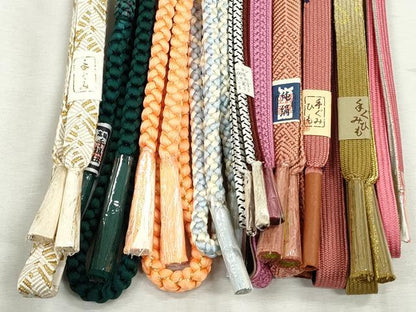 平和屋着物●和装小物　帯締め10本セット　高麗組　笹浪組　唐組　礼装用　金糸　逸品　未使用　CABK4804qe