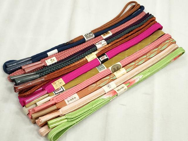 平和屋着物●和装小物　帯締め10本セット　高麗組　笹浪組　鴨川組　金糸　逸品　未使用　CABK4805qe