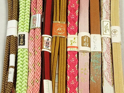 平和屋着物●和装小物　帯締め10本セット　高麗組　唐組　冠組　金糸　逸品　未使用　CABK4807qe