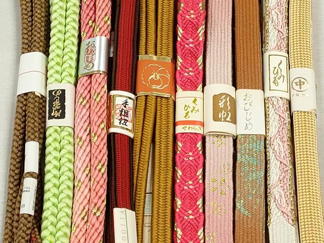 平和屋着物●和装小物　帯締め10本セット　高麗組　唐組　冠組　金糸　逸品　未使用　CABK4807qe