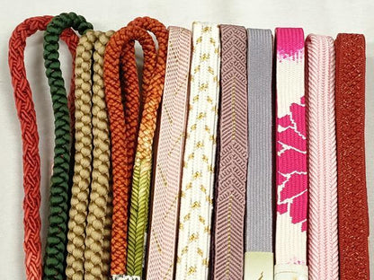 平和屋着物●和装小物　帯締め10本セット　高麗組　笹浪組　礼装用　金糸　逸品　未使用　CABK4808qe