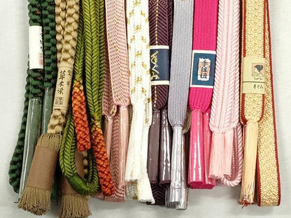 平和屋着物●和装小物　帯締め10本セット　高麗組　笹浪組　礼装用　金糸　逸品　未使用　CABK4808qe