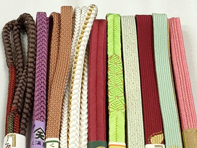 平和屋着物●和装小物　帯締め10本セット　高麗組　唐組　大和組　礼装用　長尺　金糸　逸品　未使用　CABK4809qe