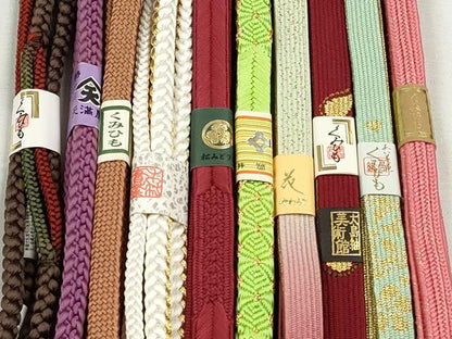 平和屋着物●和装小物　帯締め10本セット　高麗組　唐組　大和組　礼装用　長尺　金糸　逸品　未使用　CABK4809qe