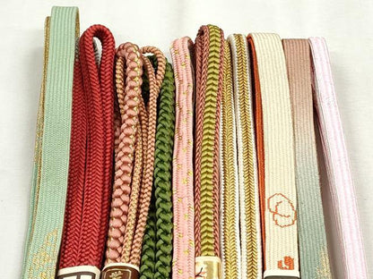 平和屋着物●和装小物　帯締め10本セット　高麗組　冠組　礼装用　金糸　逸品　未使用　CABK4810qe
