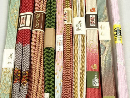 平和屋着物●和装小物　帯締め10本セット　高麗組　冠組　礼装用　金糸　逸品　未使用　CABK4810qe