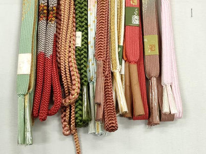 平和屋着物●和装小物　帯締め10本セット　高麗組　冠組　礼装用　金糸　逸品　未使用　CABK4810qe