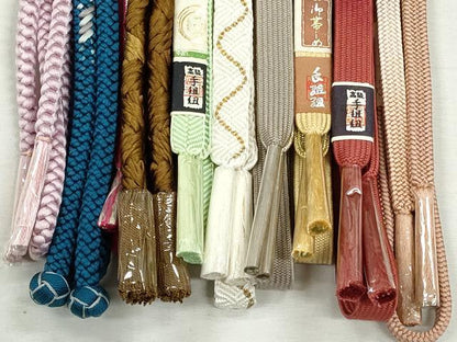 平和屋着物●和装小物　帯締め10本セット　高麗組　唐組　笹浪組　鴨川組　大和組　礼装用　金糸　逸品　未使用　CABK4811qe