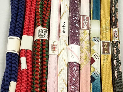 平和屋着物●和装小物　帯締め10本セット　高麗組　唐組　大和組　礼装用　金糸　逸品　未使用　CABK4812qe