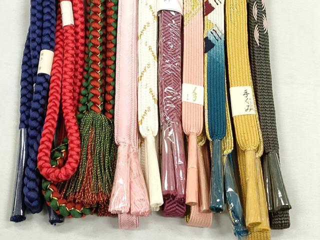平和屋着物●和装小物　帯締め10本セット　高麗組　唐組　大和組　礼装用　金糸　逸品　未使用　CABK4812qe
