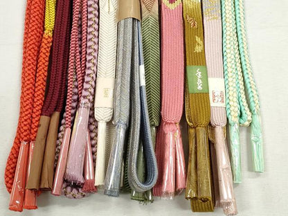 平和屋着物●和装小物　帯締め10本セット　高麗組　笹浪組　冠組　大和組　礼装用　金糸　逸品　未使用　CABK4813qe