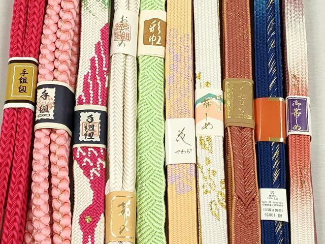 平和屋着物●和装小物　帯締め10本セット　高麗組　奈良組　礼装用　長尺　金糸　逸品　未使用　CABK4815qe
