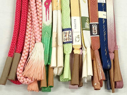 平和屋着物●和装小物　帯締め10本セット　高麗組　奈良組　礼装用　長尺　金糸　逸品　未使用　CABK4815qe