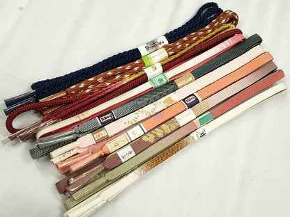 平和屋着物●和装小物　帯締め10本セット　高麗組　笹浪組　鴨川組　唐組　金糸　高島屋扱い　逸品　未使用　CABK4816qe