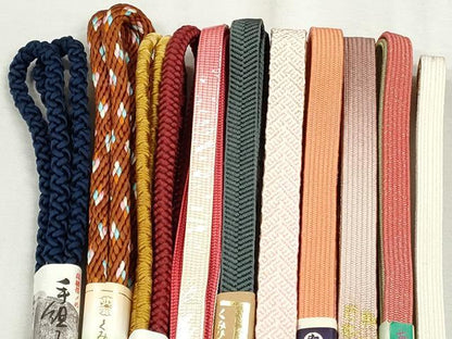 平和屋着物●和装小物　帯締め10本セット　高麗組　笹浪組　鴨川組　唐組　金糸　高島屋扱い　逸品　未使用　CABK4816qe