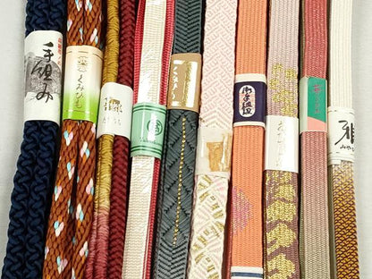 平和屋着物●和装小物　帯締め10本セット　高麗組　笹浪組　鴨川組　唐組　金糸　高島屋扱い　逸品　未使用　CABK4816qe
