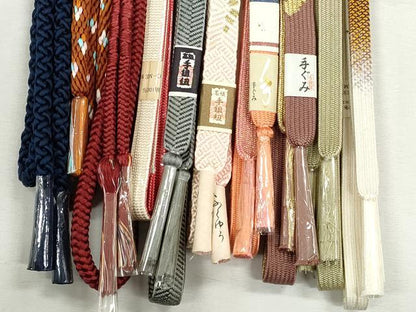 平和屋着物●和装小物　帯締め10本セット　高麗組　笹浪組　鴨川組　唐組　金糸　高島屋扱い　逸品　未使用　CABK4816qe