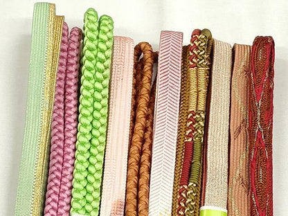 平和屋着物●和装小物　帯締め10本セット　高麗組　笹浪組　鴨川組　長尺　金糸　近鉄百貨店扱い　逸品　未使用　CABK4817qe