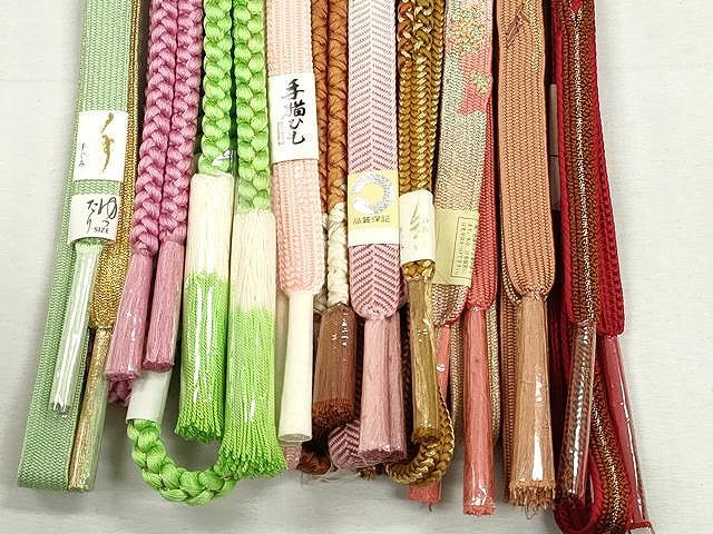 平和屋着物●和装小物　帯締め10本セット　高麗組　笹浪組　鴨川組　長尺　金糸　近鉄百貨店扱い　逸品　未使用　CABK4817qe