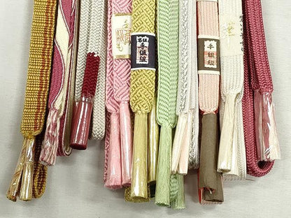 平和屋着物●和装小物　帯締め10本セット　高麗組　笹浪組　唐組　金糸　逸品　未使用　CABK4819qe